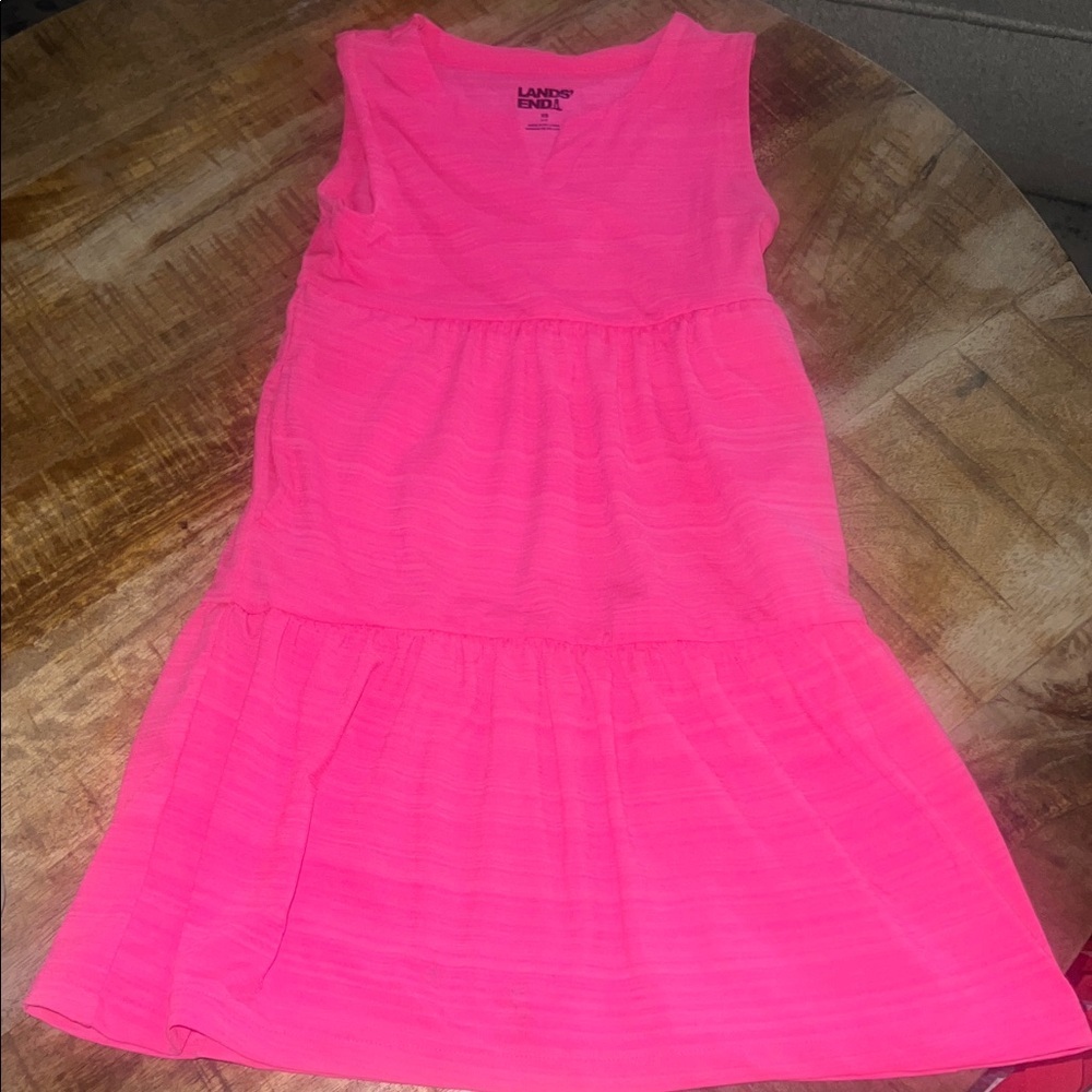 Lands' End Bright Pink Sleeveless Dress